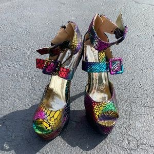 Lasonia rainbow dragon heels….size 7